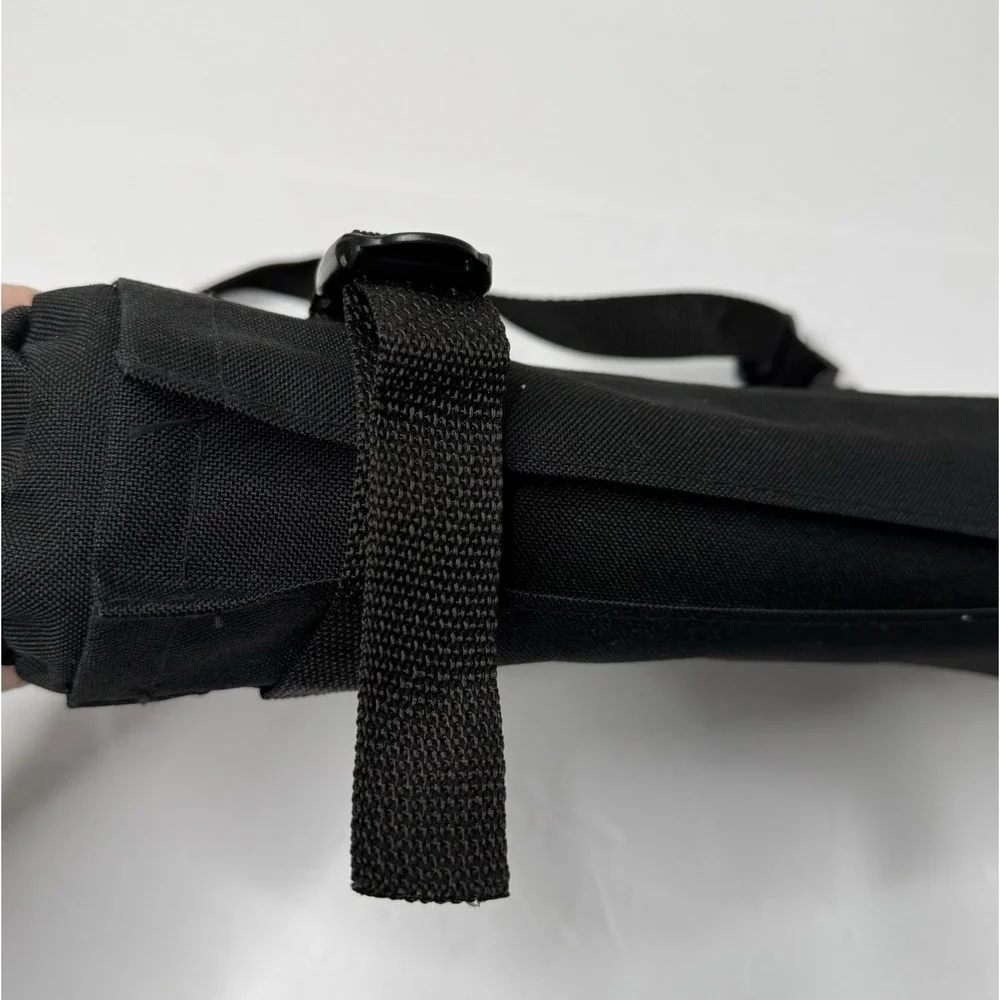 Cabelas Sports Bag Black Fishing Hunting Thick Sides One Pocket Pouch Zip Buckle